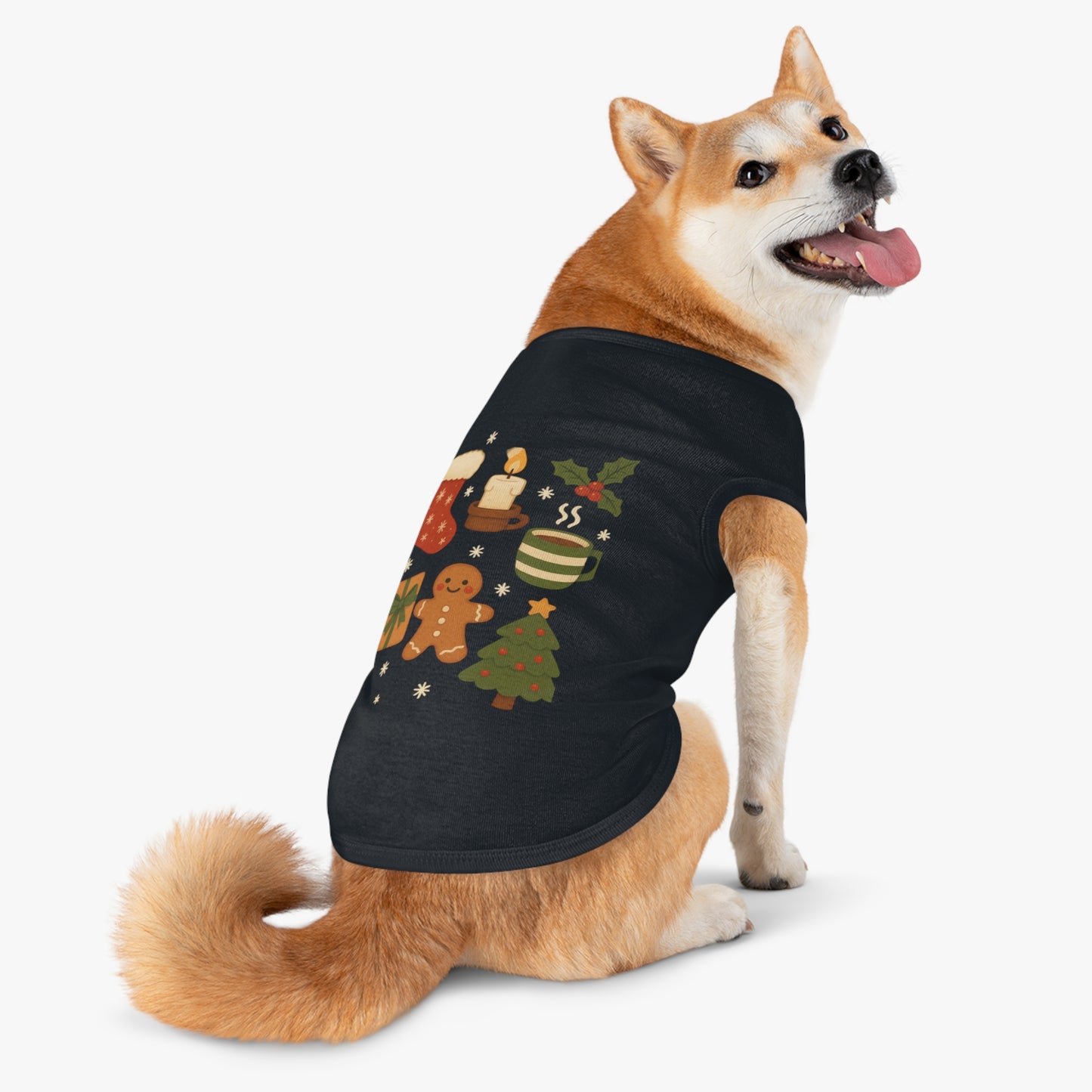 Christmas Pet Tank Top — Holiday Stocking, Gingerbread & Cozy Cocoa Dog Tank