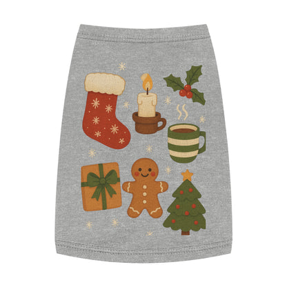 Christmas Pet Tank Top — Holiday Stocking, Gingerbread & Cozy Cocoa Dog Tank