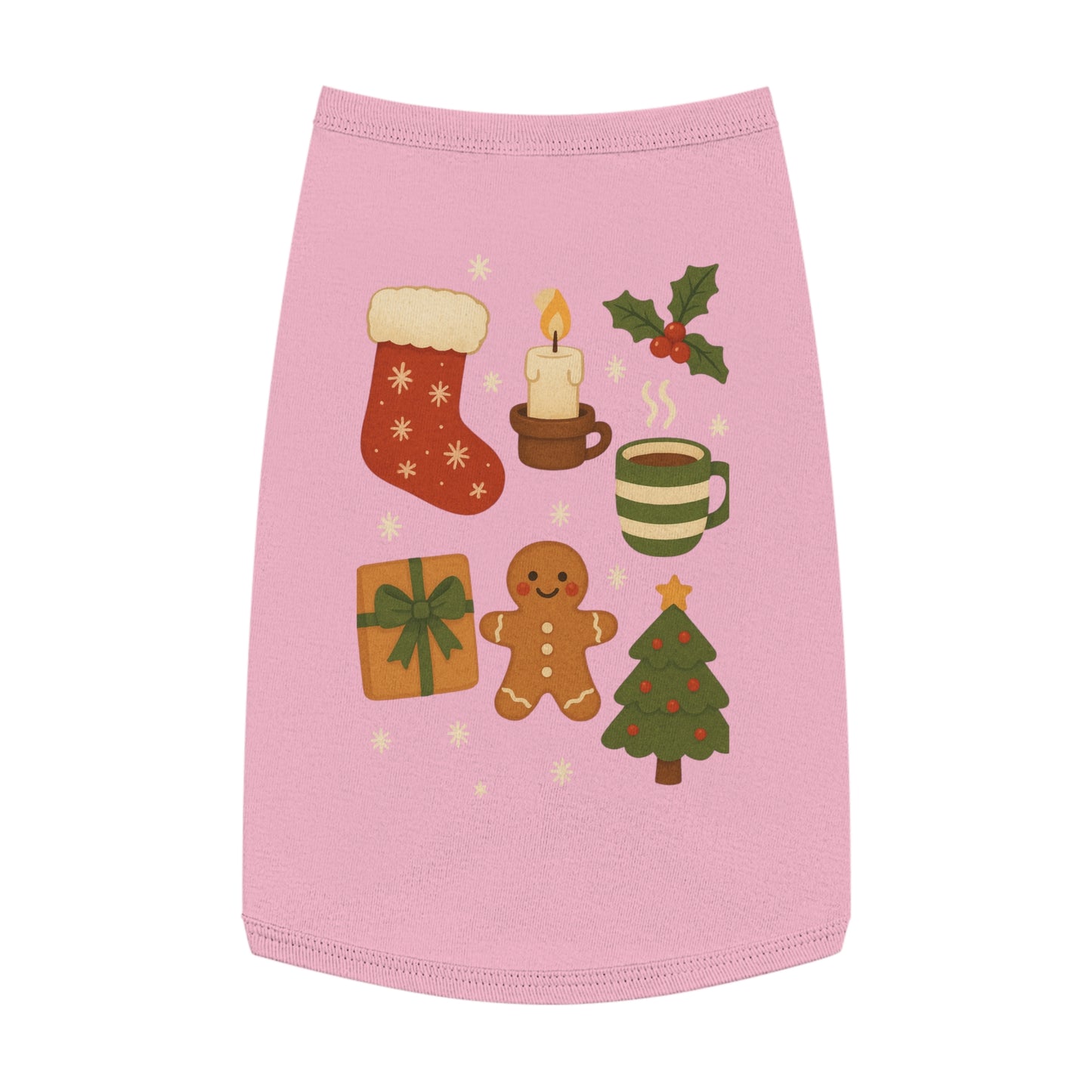 Christmas Pet Tank Top — Holiday Stocking, Gingerbread & Cozy Cocoa Dog Tank