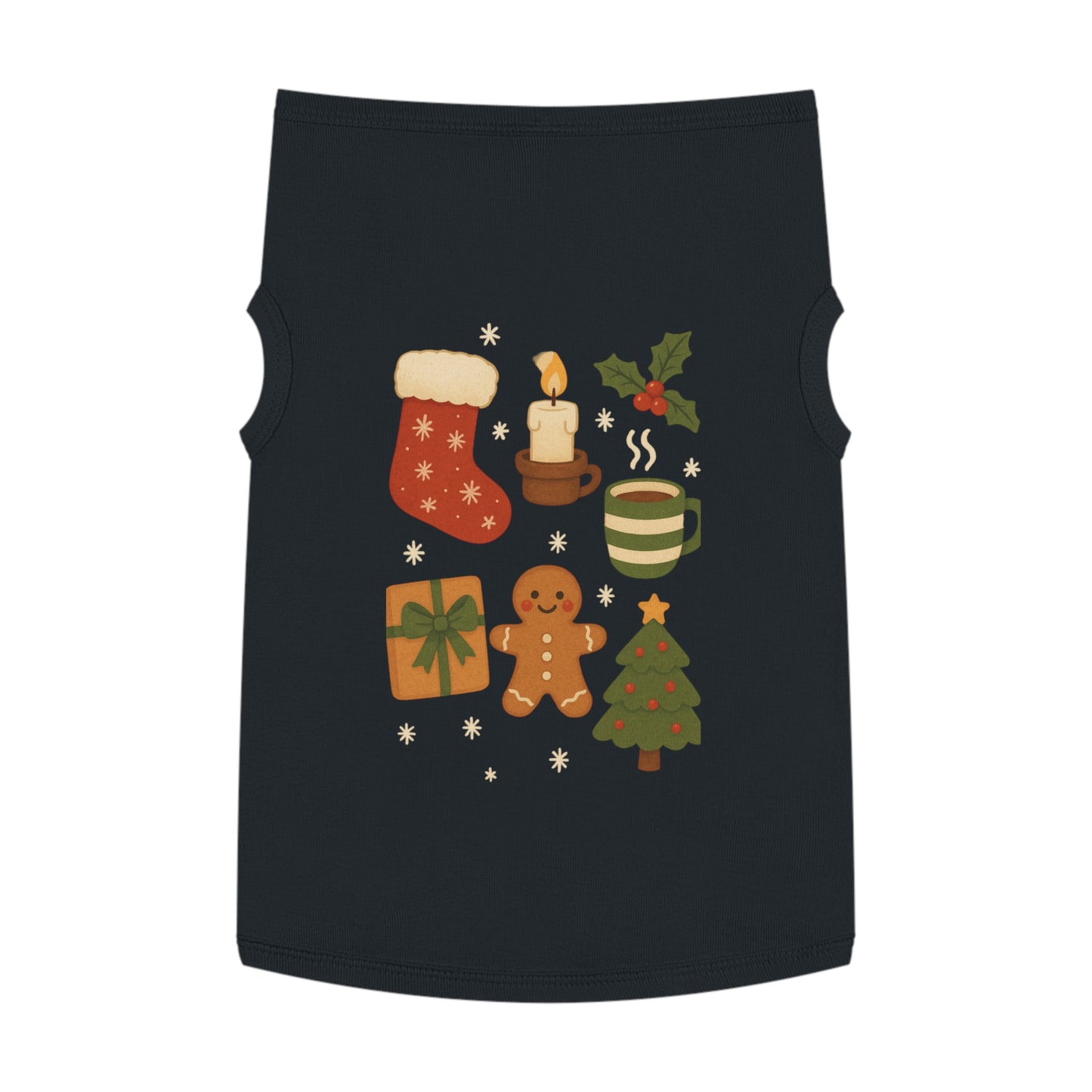 Christmas Pet Tank Top — Holiday Stocking, Gingerbread & Cozy Cocoa Dog Tank