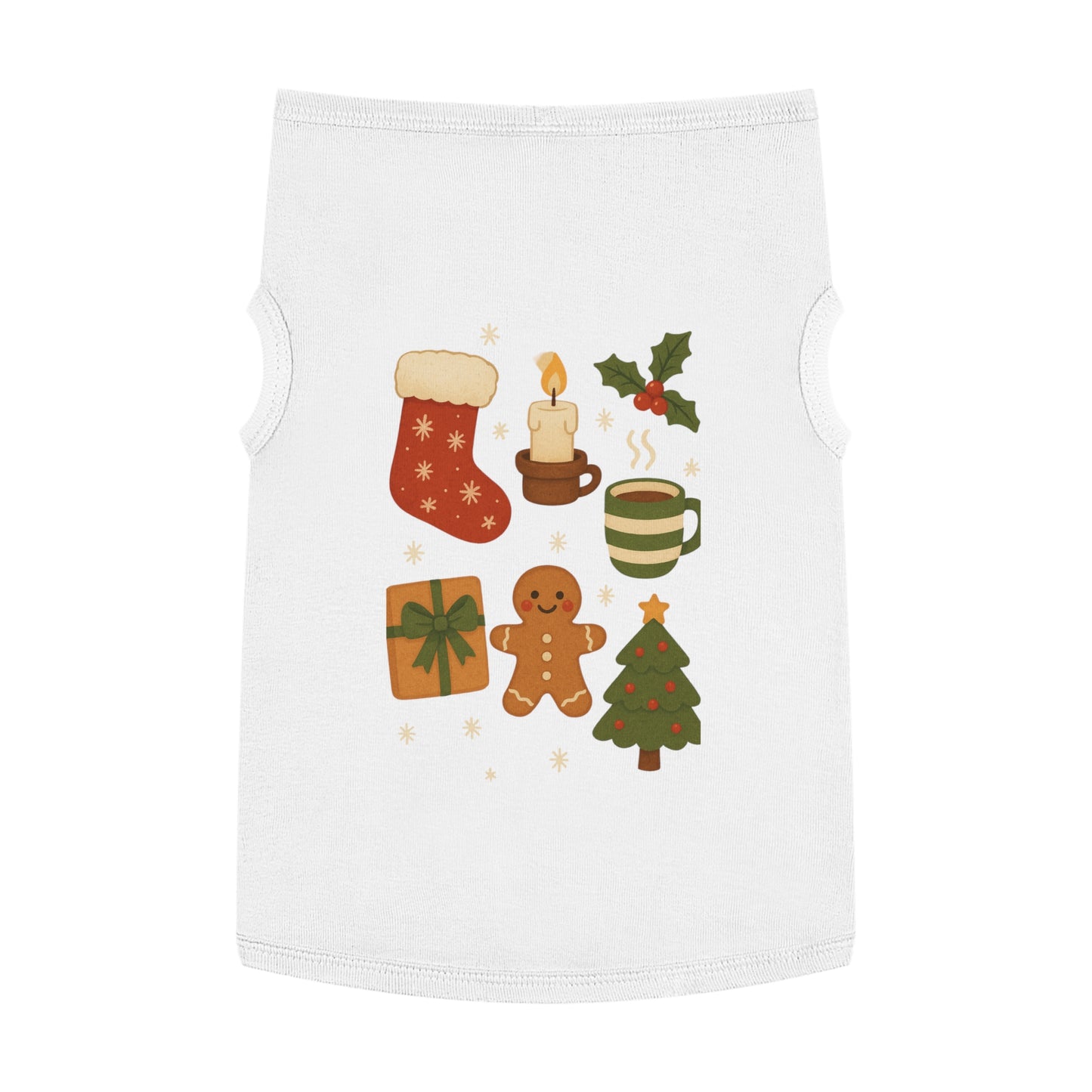 Christmas Pet Tank Top — Holiday Stocking, Gingerbread & Cozy Cocoa Dog Tank