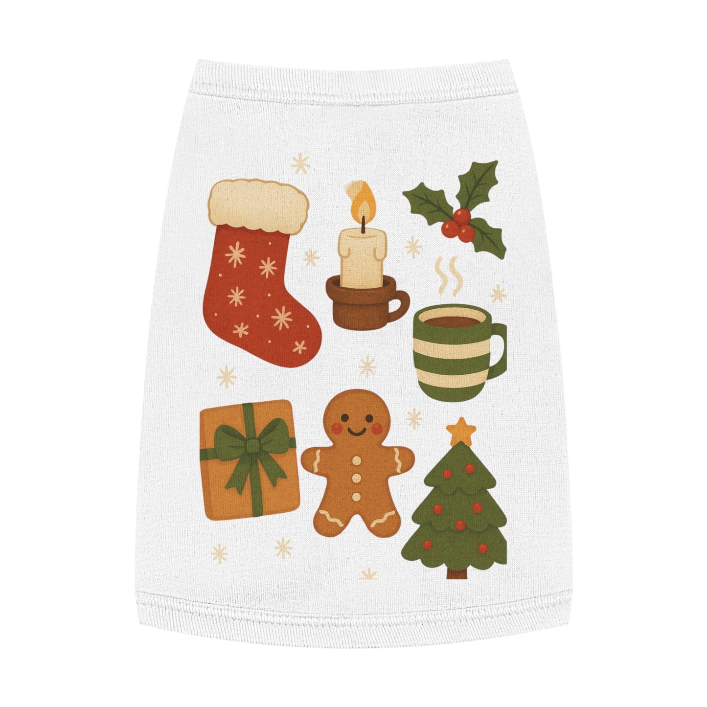 Christmas Pet Tank Top — Holiday Stocking, Gingerbread & Cozy Cocoa Dog Tank