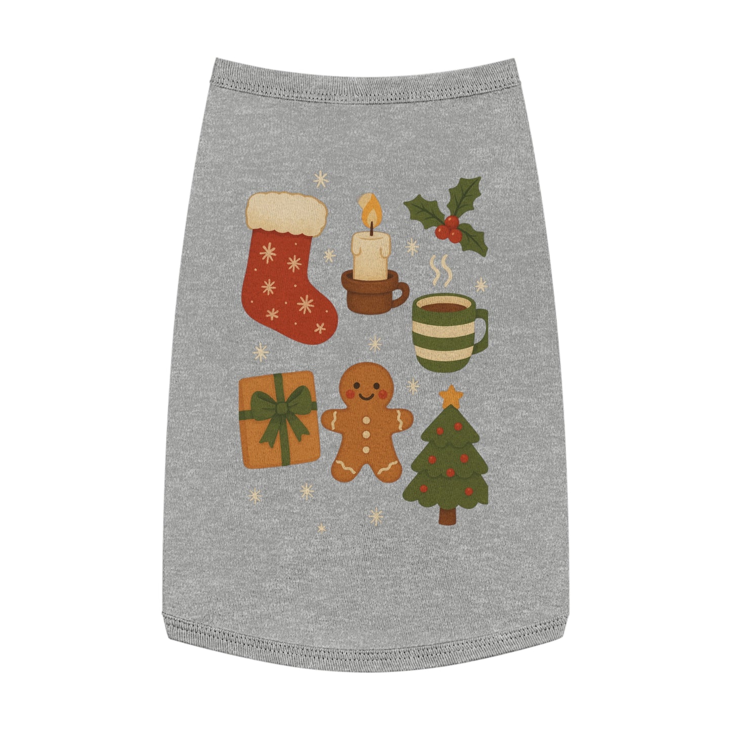 Christmas Pet Tank Top — Holiday Stocking, Gingerbread & Cozy Cocoa Dog Tank