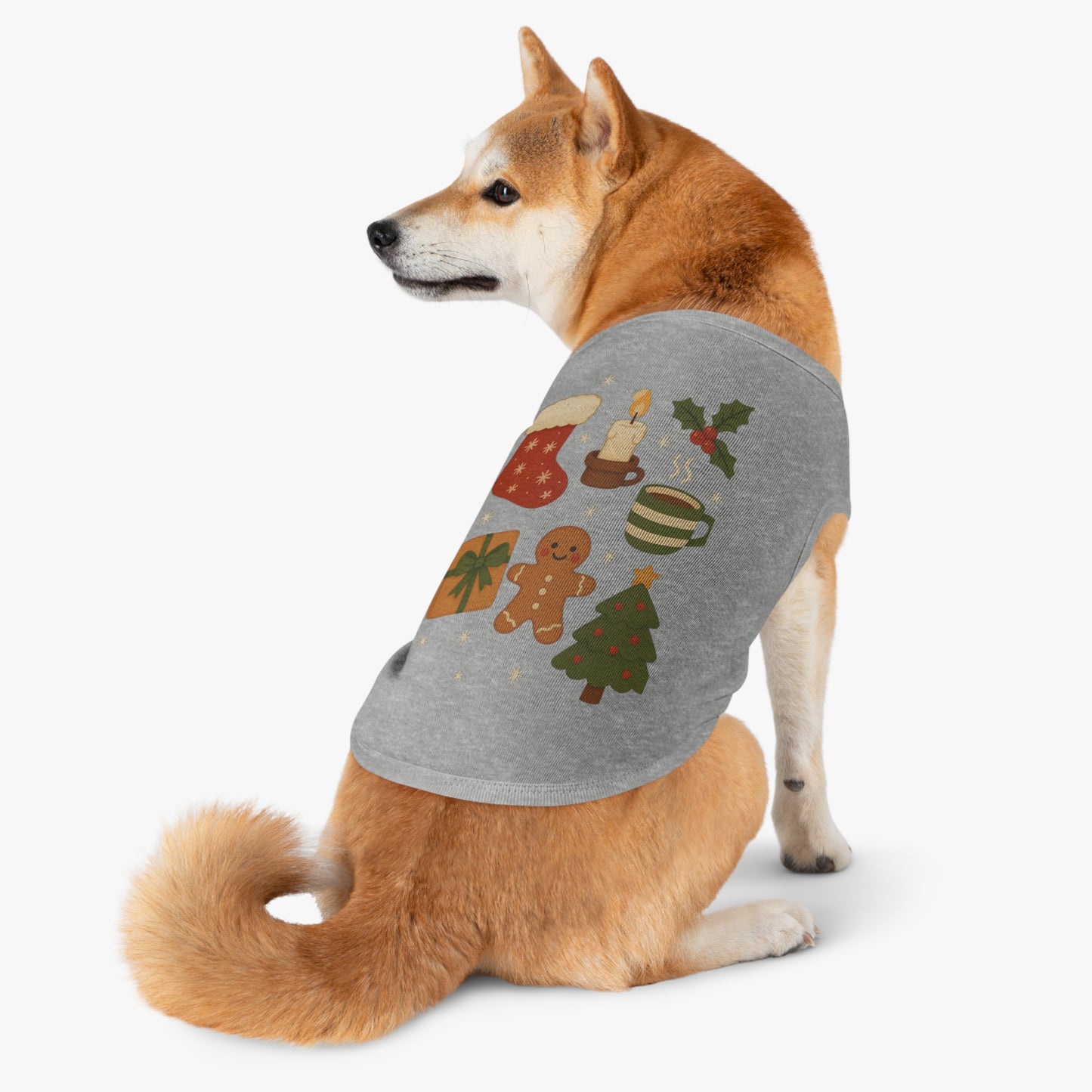 Christmas Pet Tank Top — Holiday Stocking, Gingerbread & Cozy Cocoa Dog Tank
