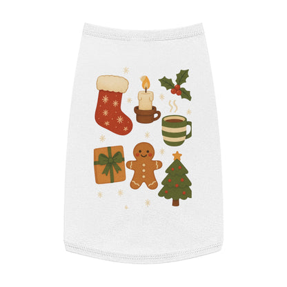 Christmas Pet Tank Top — Holiday Stocking, Gingerbread & Cozy Cocoa Dog Tank