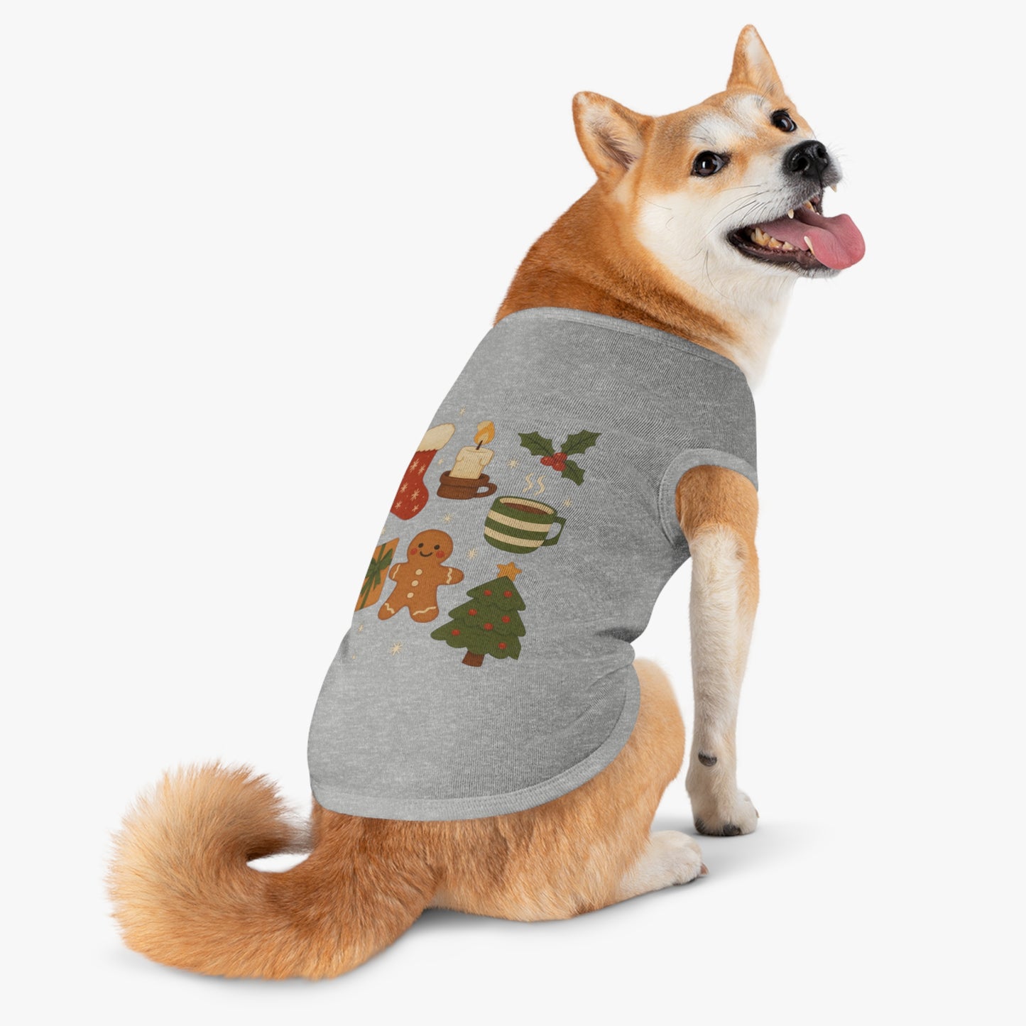 Christmas Pet Tank Top — Holiday Stocking, Gingerbread & Cozy Cocoa Dog Tank