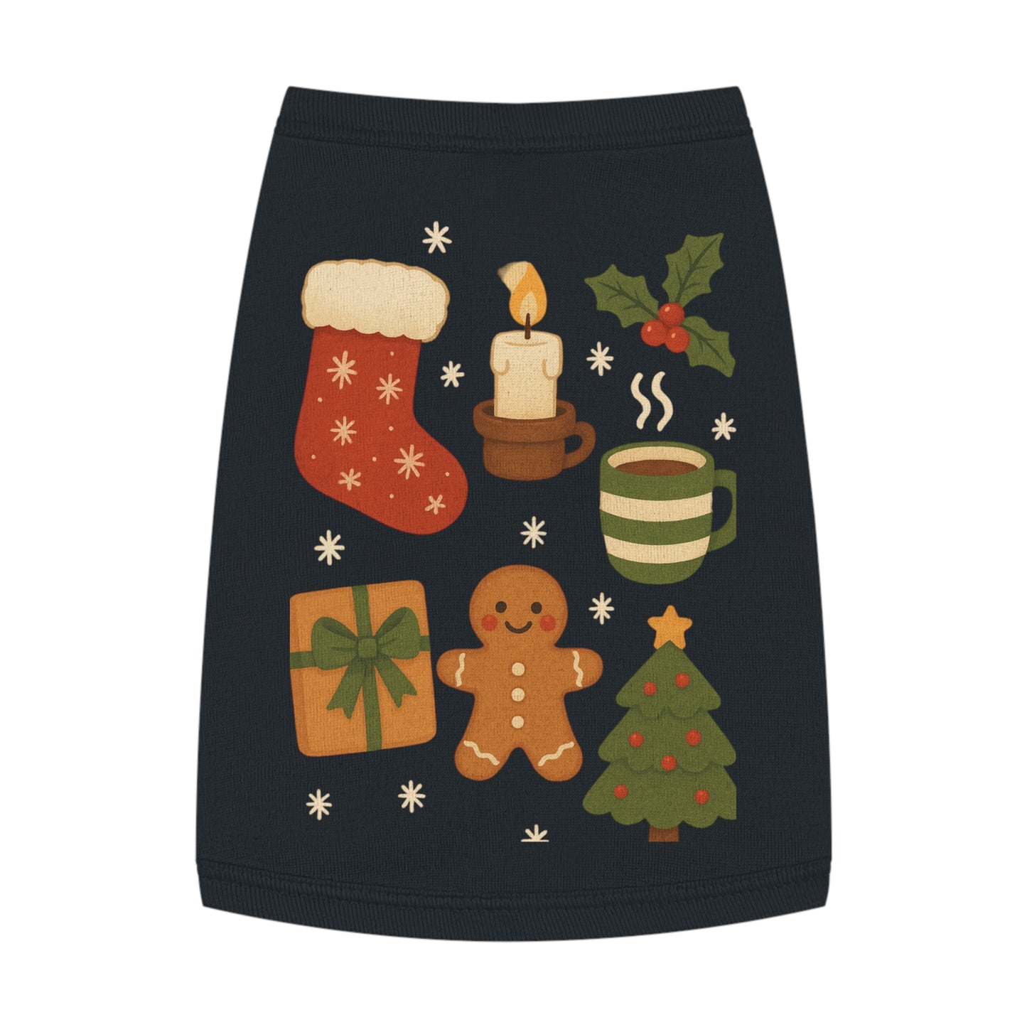 Christmas Pet Tank Top — Holiday Stocking, Gingerbread & Cozy Cocoa Dog Tank
