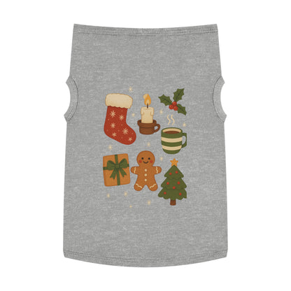 Christmas Pet Tank Top — Holiday Stocking, Gingerbread & Cozy Cocoa Dog Tank