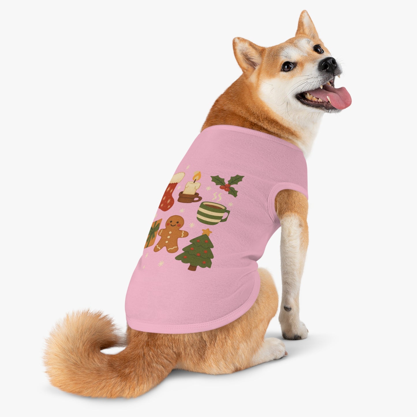 Christmas Pet Tank Top — Holiday Stocking, Gingerbread & Cozy Cocoa Dog Tank
