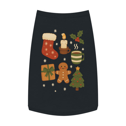 Christmas Pet Tank Top — Holiday Stocking, Gingerbread & Cozy Cocoa Dog Tank