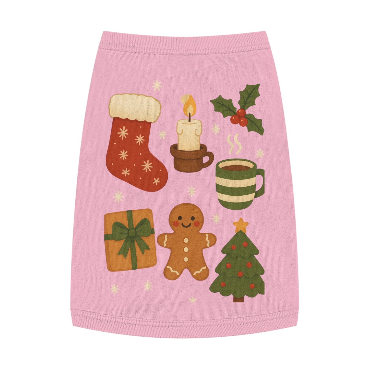 Christmas Pet Tank Top — Holiday Stocking, Gingerbread & Cozy Cocoa Dog Tank