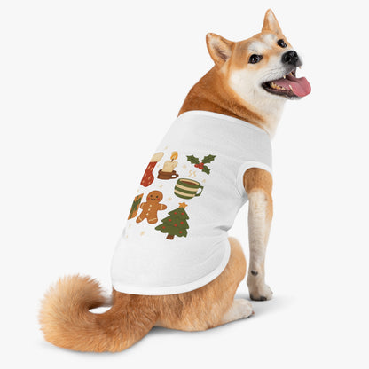 Christmas Pet Tank Top — Holiday Stocking, Gingerbread & Cozy Cocoa Dog Tank
