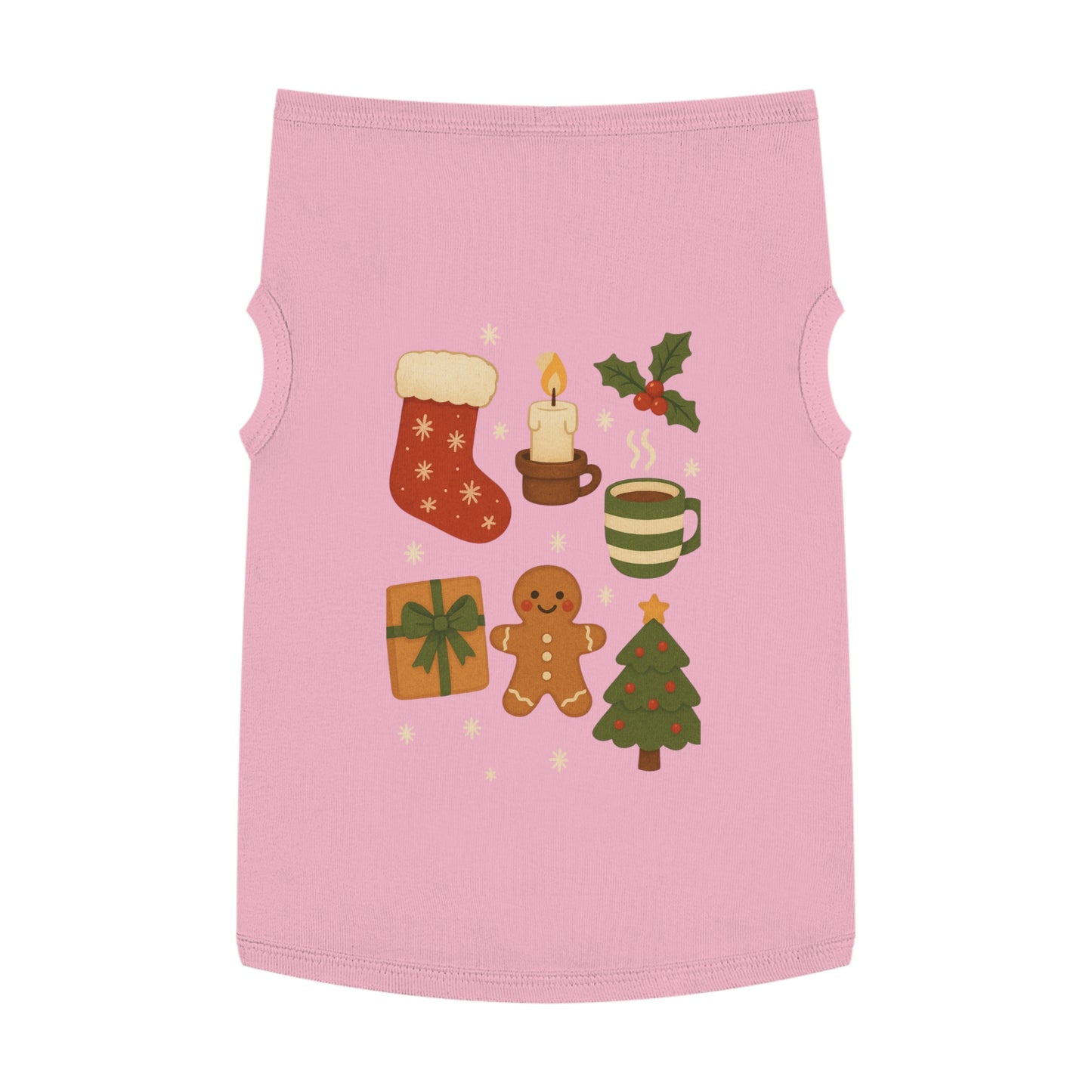 Christmas Pet Tank Top — Holiday Stocking, Gingerbread & Cozy Cocoa Dog Tank